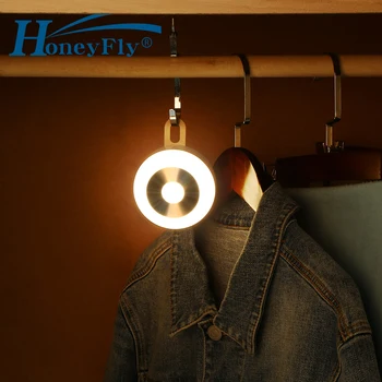 

HoneyFly IR Sensor Night Light Novelty LED Smart Cabinet Torch Lamp Hang or Stick Easy Installation Auto On-Off