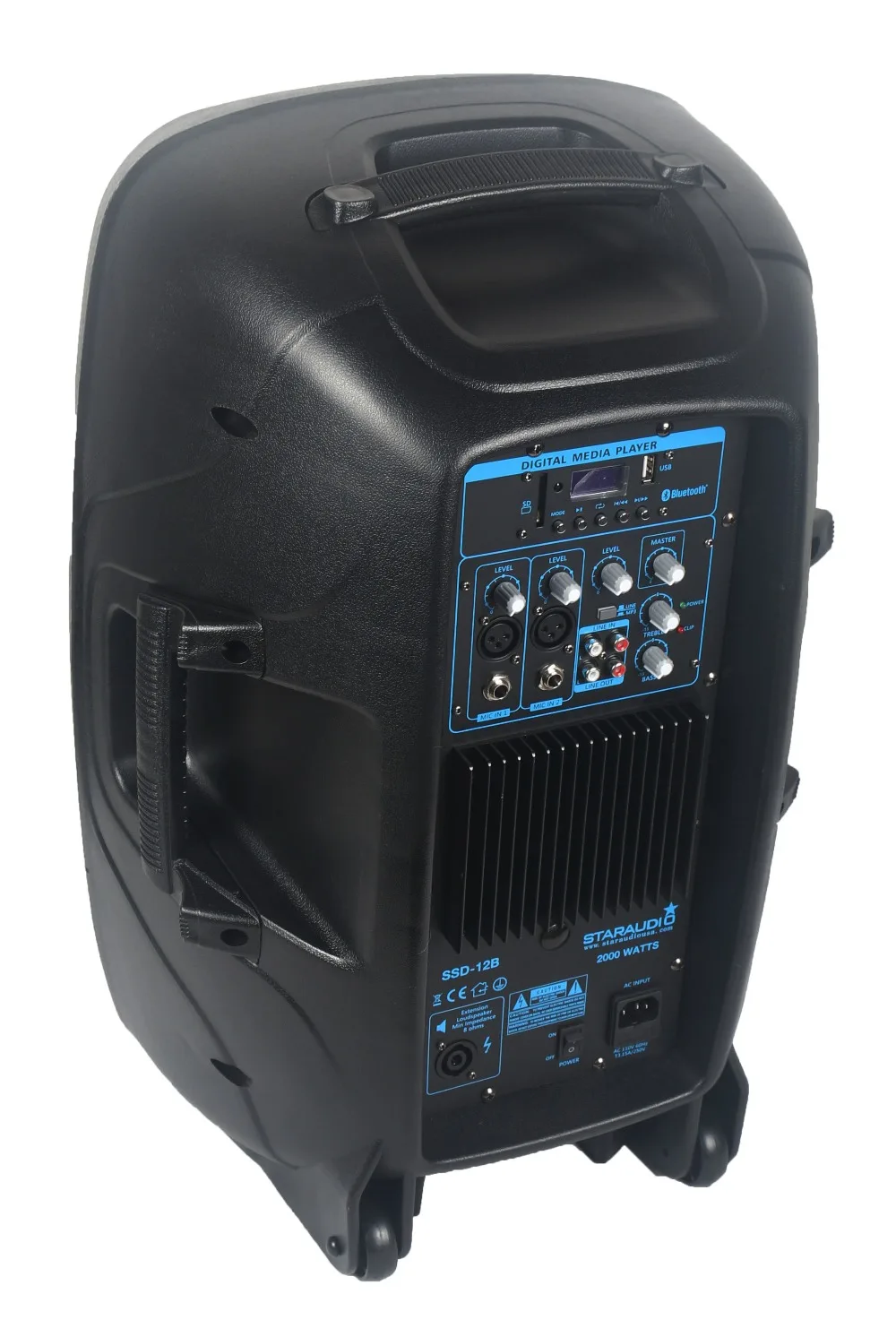 back of active pa power 12 speakers with bluetooth sd card mp3 player usb