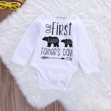 Newborn Bear Animal Clothing Baby Girls Letter Print Body suit Boy Bodysuit Cotton Outfits 0-24M