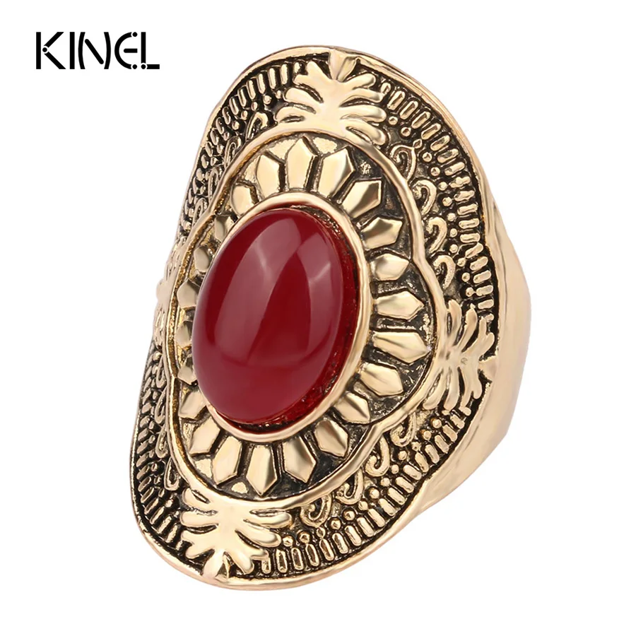

NEW 2017 Fashion Big Ring For Women Vintage Jewelry Color Ancient Gold With Collocation MIDI Finger Knuckle Ring