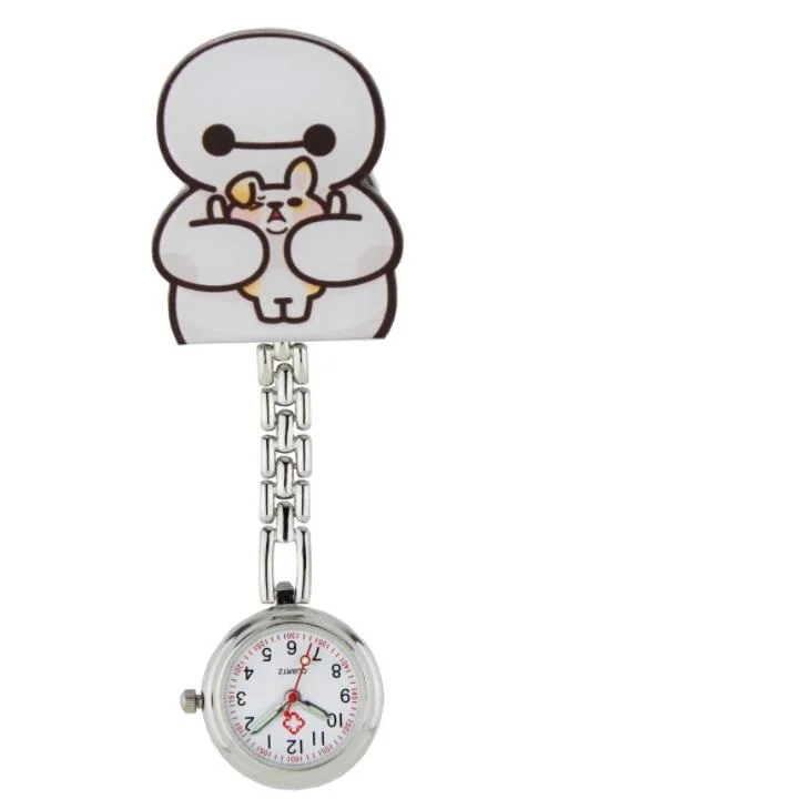 111 15 De Réductionmode Belle Fleur 3d Animal De Bande Dessinée Filles Dames Femmes Infirmière Montres Unisexe Médecin Fob Pocket Coup Clip
