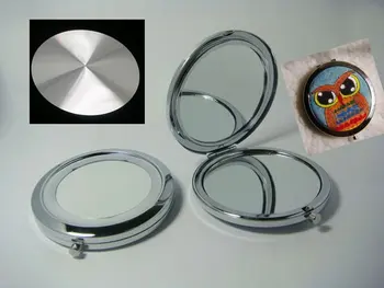 

10PCS DIY Compact Mirror With Aluminum Sheet of Cross-Stitch Parts with Velvet Bag free- Free shipping