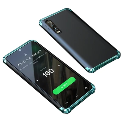 Чехол OLLIVAN с алюминиевой металлической рамкой для huawei P30 Lite P30 Pro чехол Защитная крышка для huawei P30 Lite защитный чехол s Fundas - Цвет: Black- green