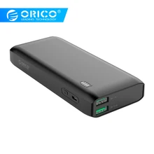 ORICO внешний аккумулятор 10000 мА/ч, 20000 мА/ч, внешний аккумулятор 12 Вт, зарядка, внешний аккумулятор с двумя USB, двусторонняя быстрая зарядка, внешний аккумулятор