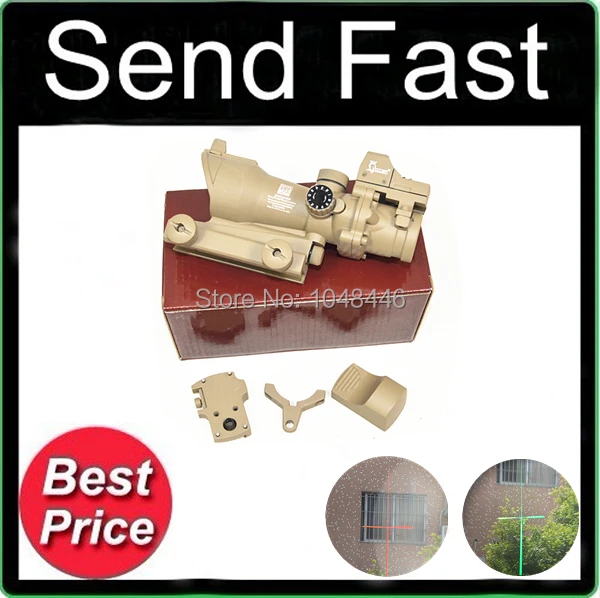 Cheap Tactical New TA31 ACOG 4X32 Tan rifle scope with auto red dot sight Sand