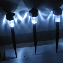 8 Pcs Solar Plastic Lawn Lamp Light White Color for Outdoor Garden Walkway Driveway E2shopping