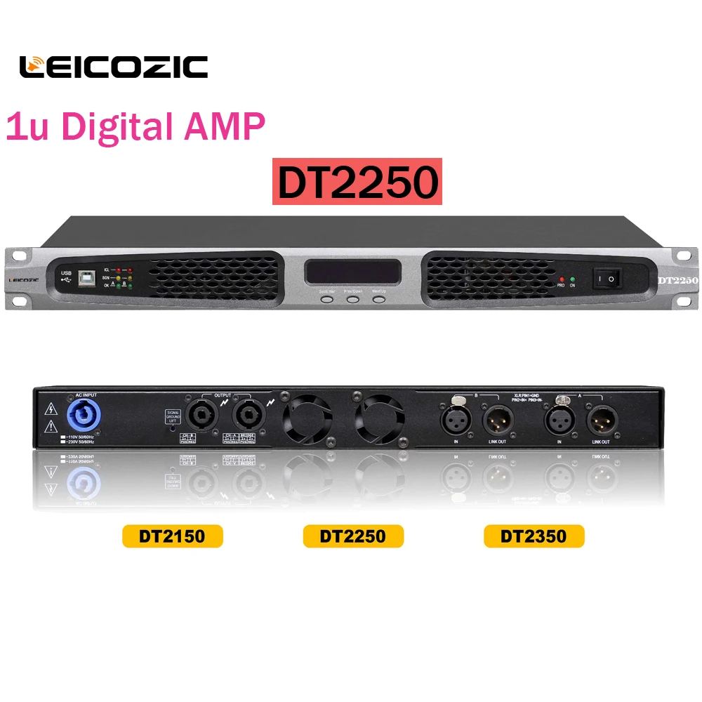 Leicosic DSP усилитель мощности Усилитель 400 Вт rms 4ohm для концертной церкви школы
