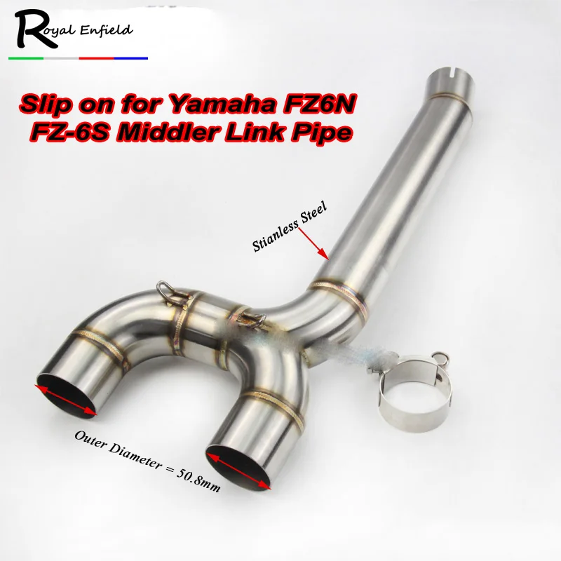 

FZ6S FZ6N Motorcycle Exhaust Muffler pipe Connecter Middle Pipe For Yamaha FZ-6N FZ-6S FZ6 Exhaust Link Pipe Without Exhaust