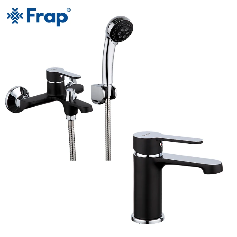 Frap черный смеситель для душа для ванной комнаты, латунный ХРОМ и краска, настенный кран для ванны, смеситель для холодной и горячей воды F3242F1042