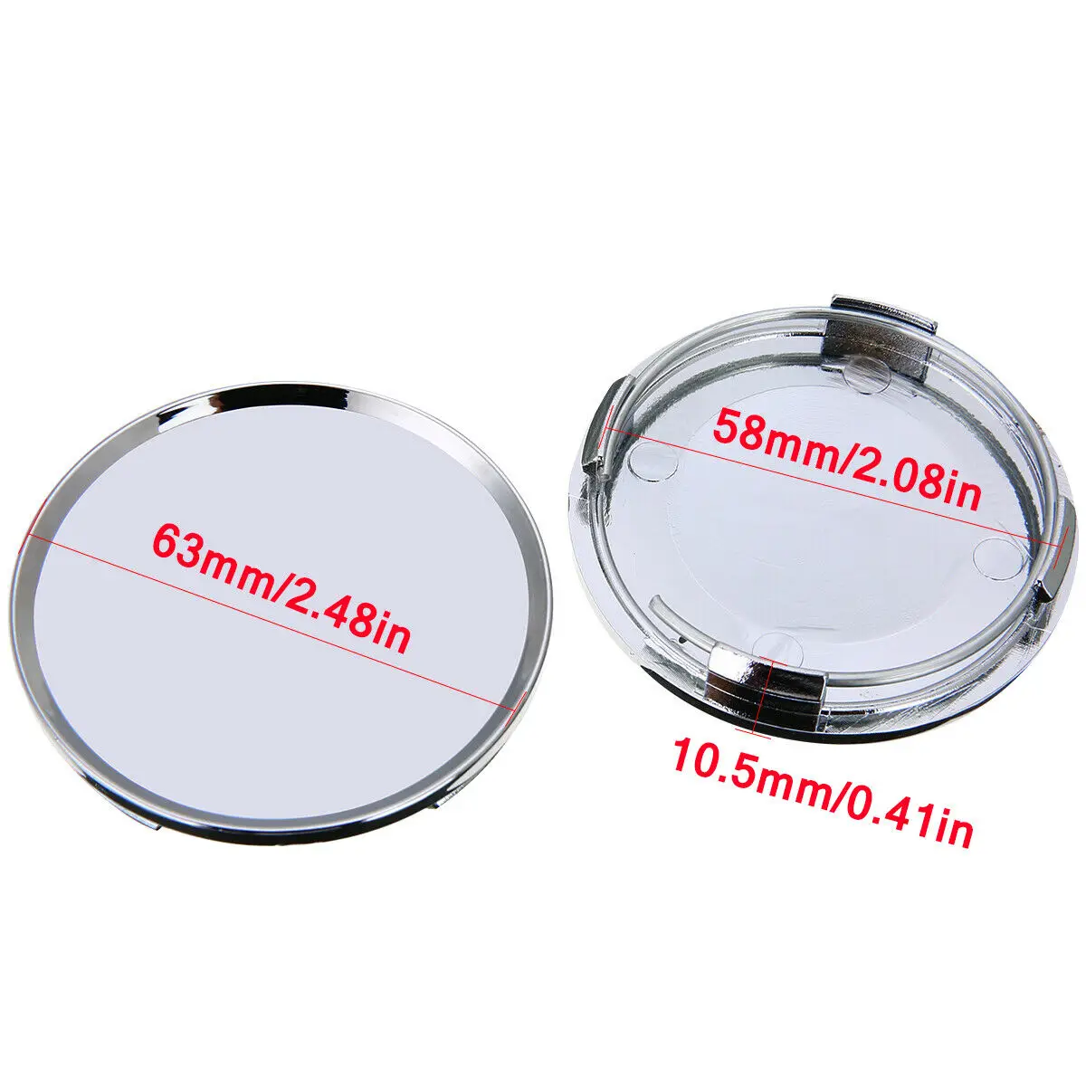 

Hub Center Covers Chrome 4pcs 60mm OD 58mm ID Universal Car Vehicle Wheel Cap