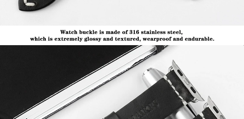 Аксессуары MAIKES из натуральной кожи для Apple Watch 38 мм 42 мм ремешок для Apple Watch 44 мм 40 мм серия 4 3 2 1 iWatch ремешок Браслеты