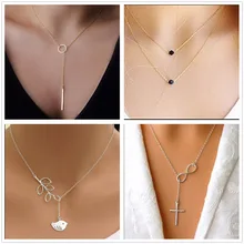 Di alta Qualità Bijoux Inifity Cuore Del Gufo di Cristallo Croce Foglia Minimalista Clavicola Pendenti con gemme e perle Collane Per Le Donne Catena di Gioielli Collares