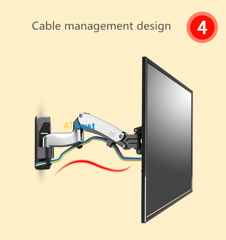 NB F500 ТВ настенное крепление 50-60 дюймов ЖК-монитор держатель газовая пружина свободный подъемный поворотный растягивающийся стенд длинная рука ТВ подвесной кронштейн