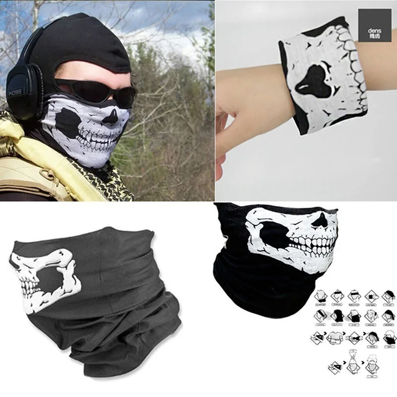 

Outdoor Sport survival camping Hot Sale Cool Skull Bandana Bike Helmet Neck Face Mask Paintball Ski Sport Headband [HY]
