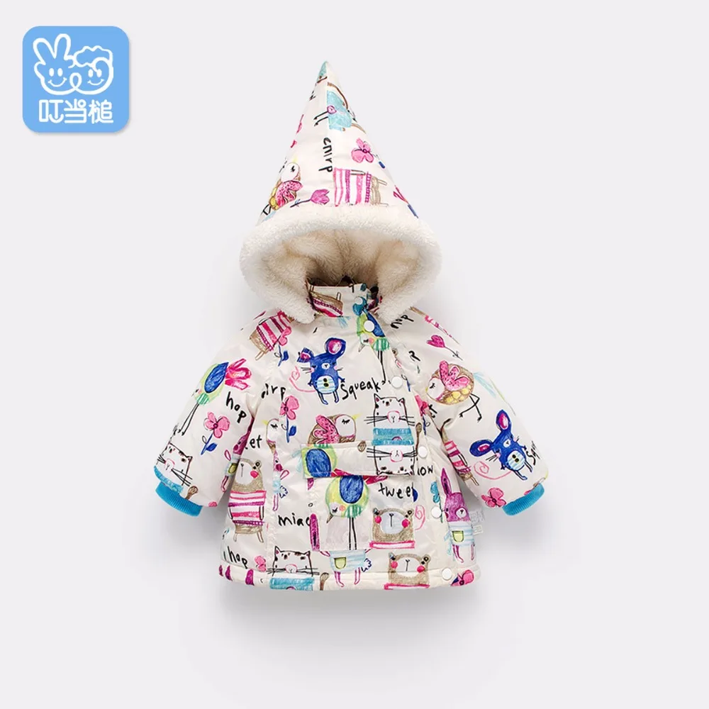 

Jingle Mallet boy Girl Cotton Autumn Winter Snow Hooded Coat children's cotton padded Baby Outerwear
