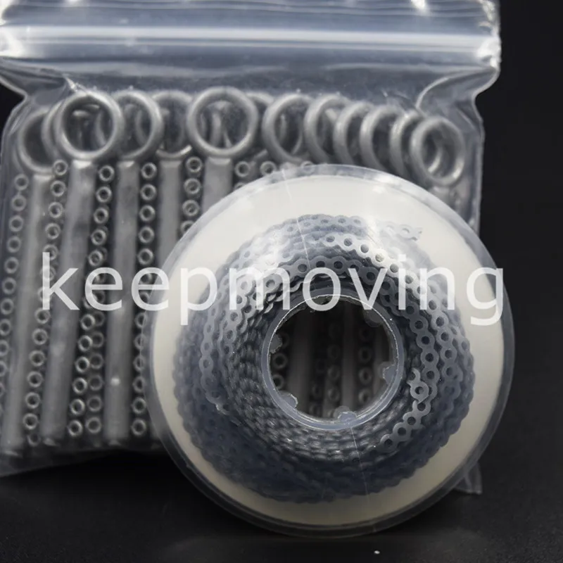 

OSLDENT High Strength Dental Orthodontics Materials Elastic Ultra Power Chains Continuous + Ligature O-Ring Silver/Grey