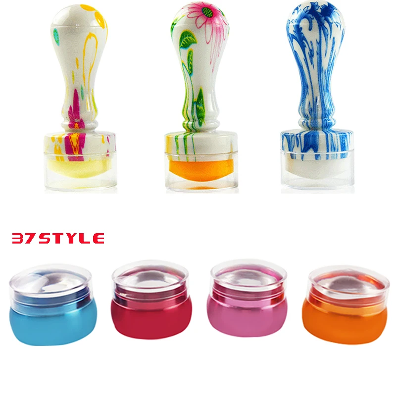

37Style Choice 3cm,3.5cm,4cm Nail Stamper Templates With Scraper Manicure Stamping Nail Art Tool Set For Nail Stamp Plate YZ1-37