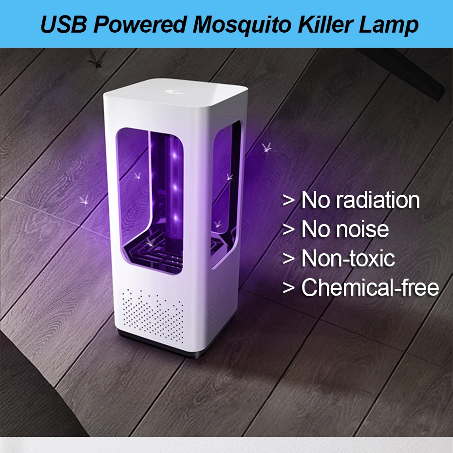 Светодиодная лампа-убийца от комаров, анти-ловушка для насекомых, лампа Mata Bug Zapper USB Pest, электрическая отпугивающая лампа от насекомых, Muggen Killer