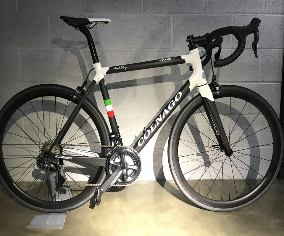 Excellent White Black Colnago C60 complete Bicycle full carbon road bike with 105 T7000 Groupset 50mm carbon wheelset Novatec A271 hubs 2