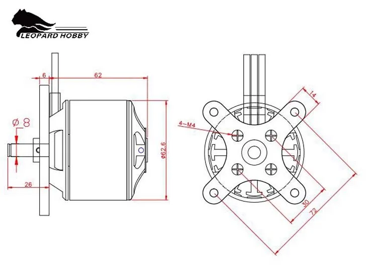 Fatjay Леопард хобби LC6362 бесщеточный 6362 двигатель 4T 540KV 6T 350KV 7T 310KV 8T 270KV 10T 210KV 20T 105KV outrunner