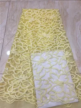 

2019 Latest French Nigerian Laces Fabrics with sequin High Quality Tulle African Laces Fabric Wedding African French Tulle Lace