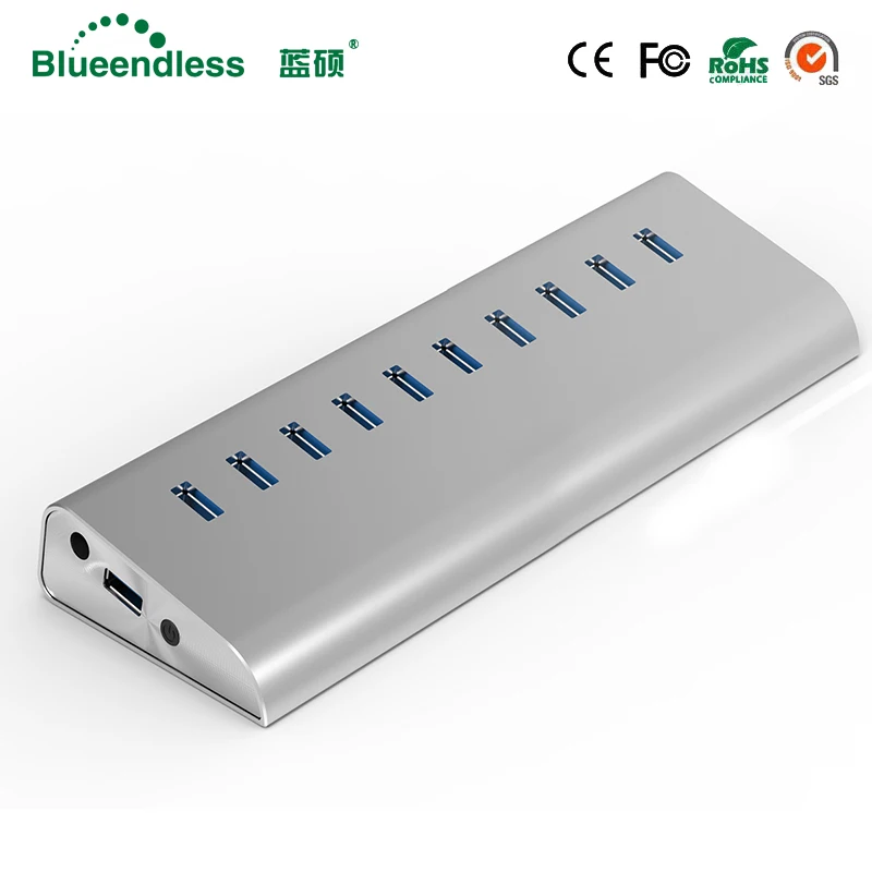 Супермногофункциональный USB 3 0 10 портов аксессуары для компьютера из алюминия