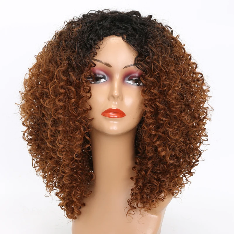 Лиси волос 1" Средний коричневый цвет термостойкие синтетические волосы Искусственные парики для черная женщина африканская прическа коротки