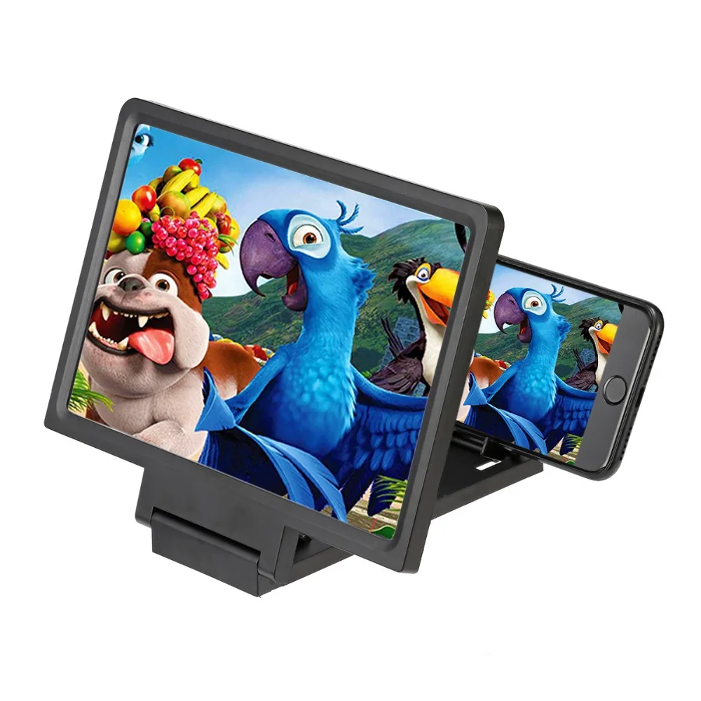 

3D Smartphone Screen Magnifier Holder 184*155*7mm Black Color Plastic Mobile Phone Holders Stands for iphone 3D Screen Holder