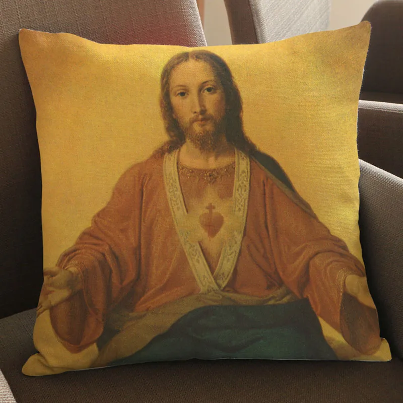 Льняной чехол для подушки с принтом Креста христианский Иисус, религиозные верования, церковное украшение, наволочка для подушки - Цвет: G