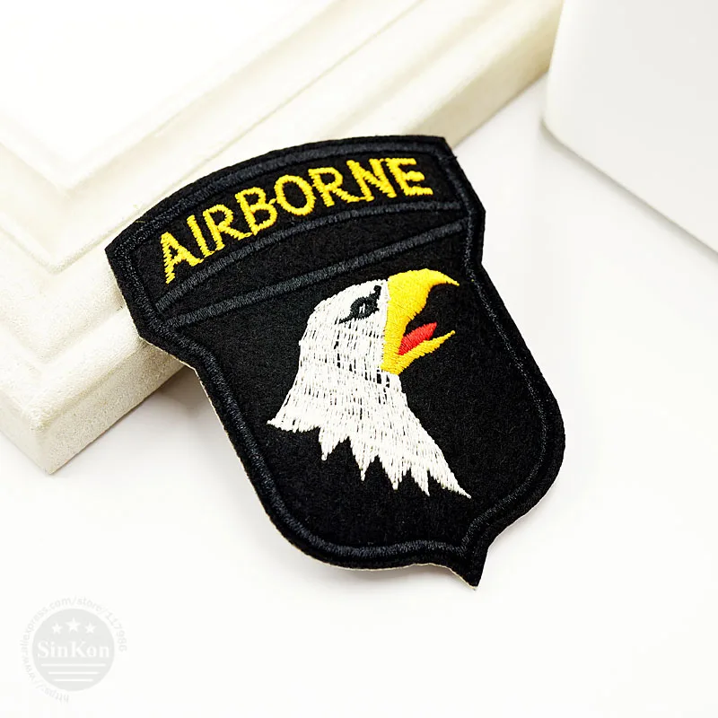 AIRBORNE 6,5x8,5 см значок Сделай Сам нашивки одежда милый мультфильм патч ткань швейная вышитая куртка с аппликацией джинсы Бейджи для одежды