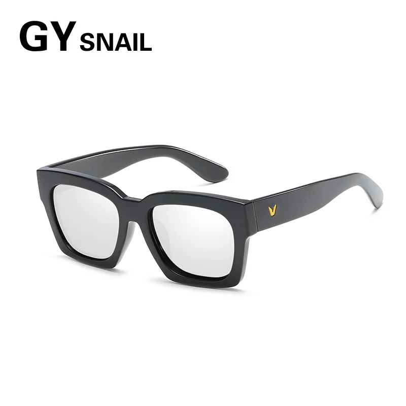 GYsnail брендовые дизайнерские солнцезащитные очки в квадратной оправе в стиле ретро мужские и женские поляризованные зеркальные линзы с покрытием солнцезащитные очки для мужчин и женщин черные