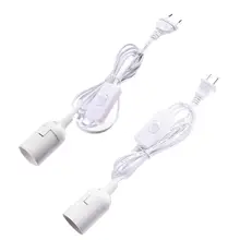 Цоколи E27 1,8 м Шнур питания Кабель EU/US переходник с переключателем провода для подвесных ламп E27 держатель подвесного гнезда