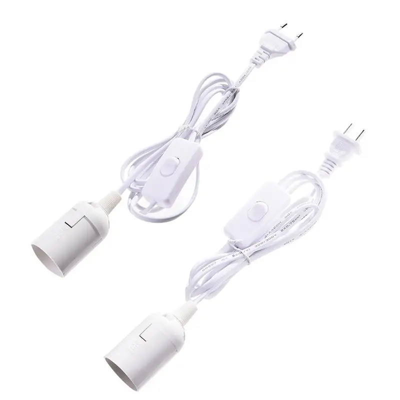 

E27 Lamp Bases 1.8m Power Cord Cable EU/US Plug Adapter With Switch Wire For Pendant Bulb E27 Suspension Socket Holder
