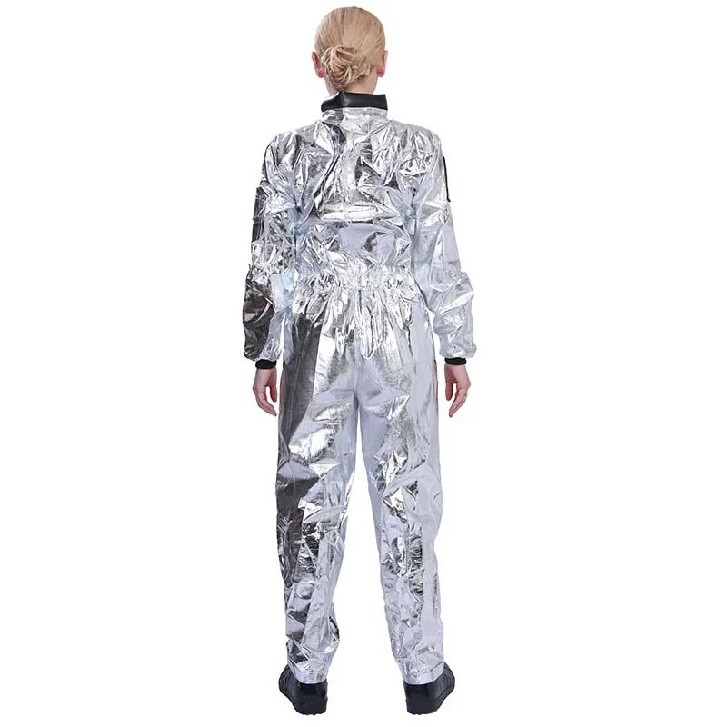 Tanie Snailify 2019 nowy Halloween kostium kobiety Spaceman kostium dla dorosłych astronauta Cosplay srebrny kombinezon z długim rękawem Purim kostium
