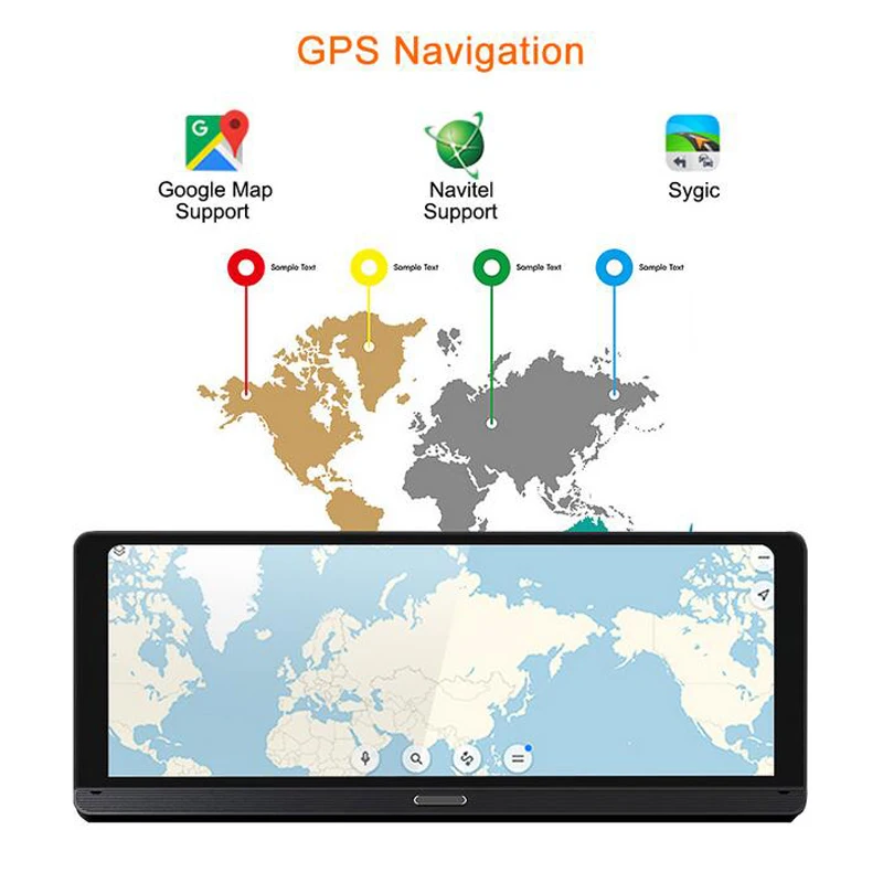 QUIDUX Автомобильный видеорегистратор 8 0 &quotgps навигация FHD 1080 P Android автомобильная