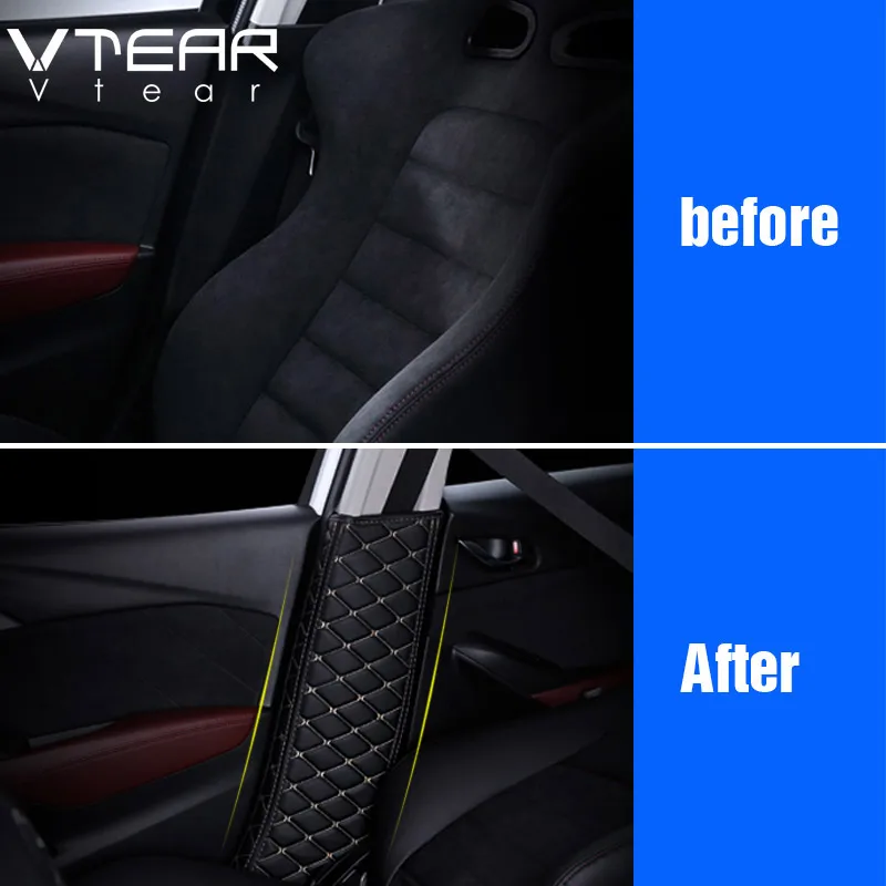 Vtear для Mazda CX3 CX 3 аксессуары автомобиля внутренняя кожа B защита колонны