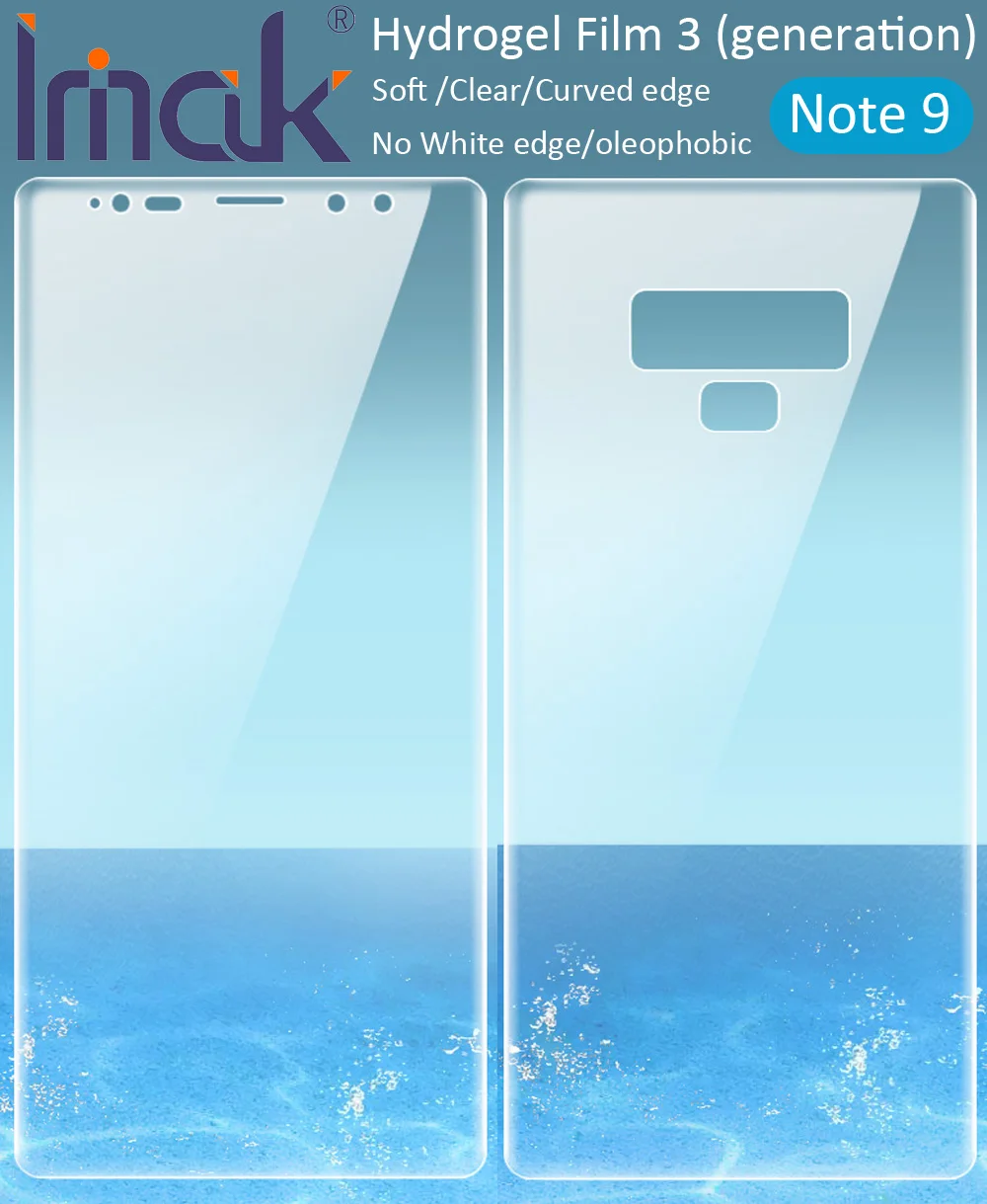

imak Hydrogel Film 3 III For Samsung Galaxy Note 9 Rear Front Back Screen Protective Film Transparent Soft oleophobic