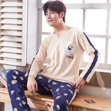 BZEL, мужские пижамы, Осень-зима, с длинным рукавом, домашняя одежда, хлопок, Мультяшные, пижамы, мужские, для отдыха, пижамные комплекты, размер L-3XL, комплекты одежды для сна