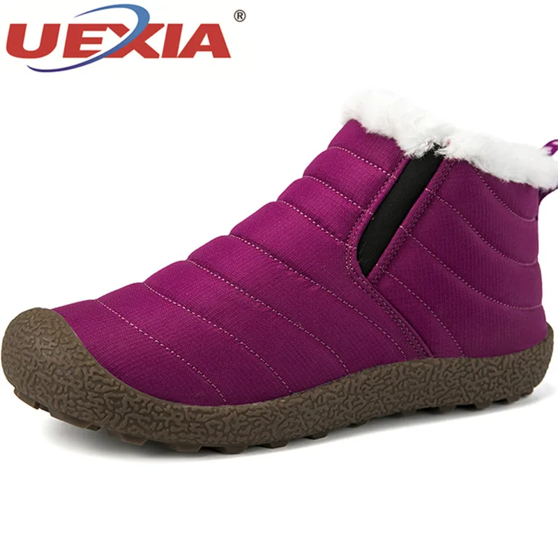 

UEXIA Plus Size 46 Ankle Boot Casual Footwear Shoes Women Snow Boots Footwear Rubber 2018 New Winter Snow Boots Super Warm Plush