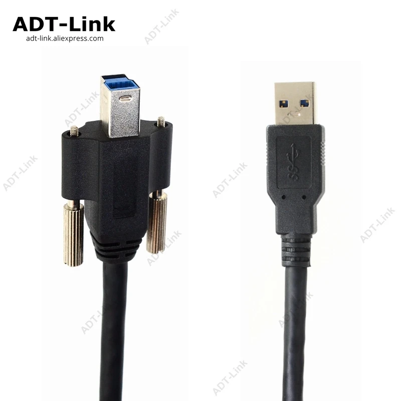 Usb 3.0 Cable A-male To Cable Type B Bm With Mount Screws Locking For Camera Machine Vision Industrial Camera Printer - Pc Hardware Cables & Adapters - AliExpress