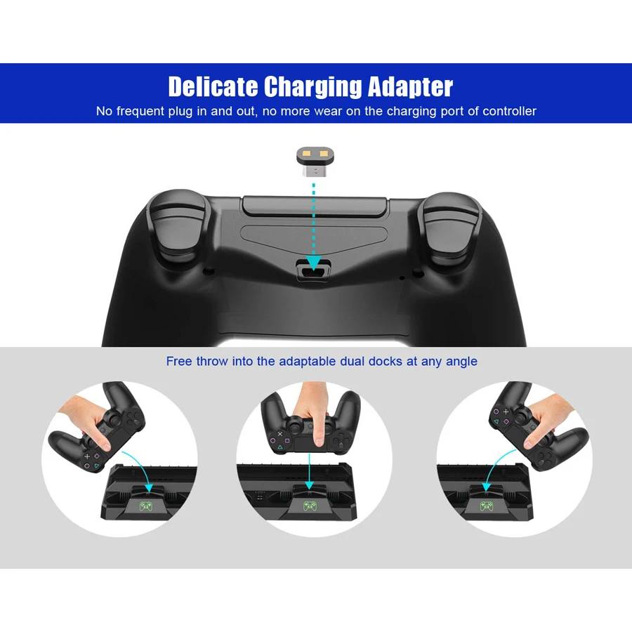 PS4/Pro/тонкое зарядное устройство Подставка с вентилятором системы охлаждения Fan Controller быстрой зарядки док игры подставка для дисков Play Station 4 PS 4 аксессуары