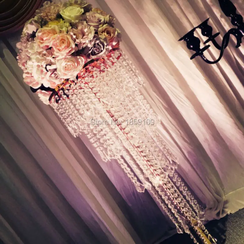 

100cm Tall/10PCS/lots /5 Tiers of acrylic crystal wedding centerpiece/wedding chandelier/candle holder