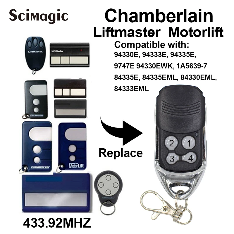 Chamberlain 84335E 84330E 84333E compatible remote control 433,92Mhz 
