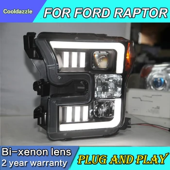 

For FORD For Raptor 2015 2016 2017 Head Light Head Lamp Black Color Front Lamp With Daytime Running Lights