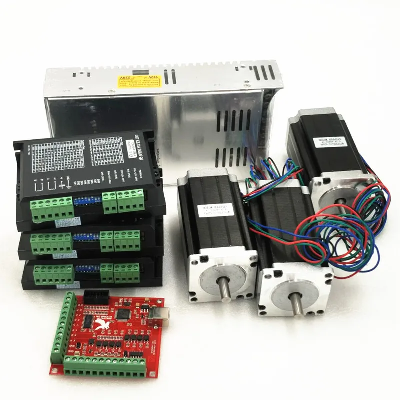 

CNC Router 4 Axis kit 4pcs TB6600 Stepper motor driver+ 4pcs NEMA23 425 Oz motor +350W power supply