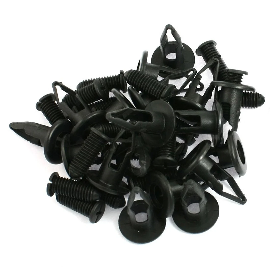 20 Pcs Plastic Screw Panel Push Fastener Rivet Bumper Clips Blackin
