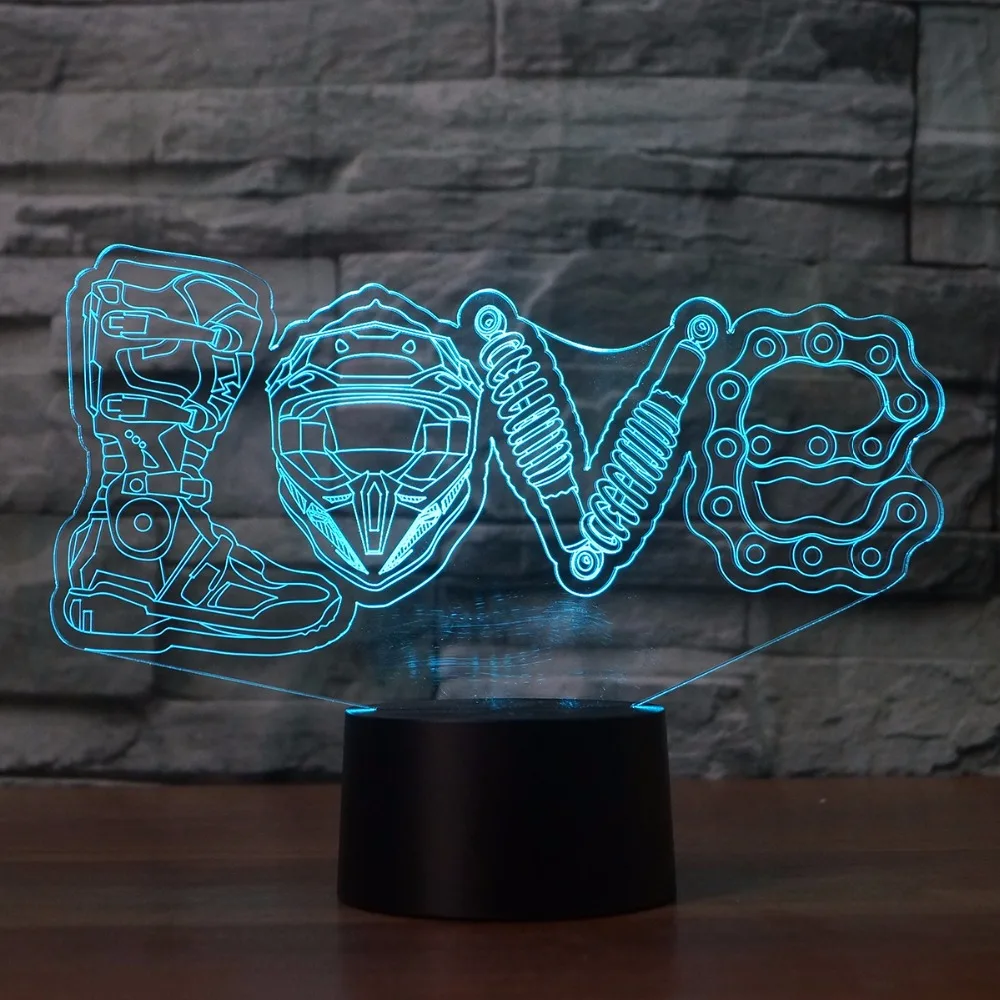 Светодиодные механические 3D Ночники для моделирования любви креативные 7 цветов
