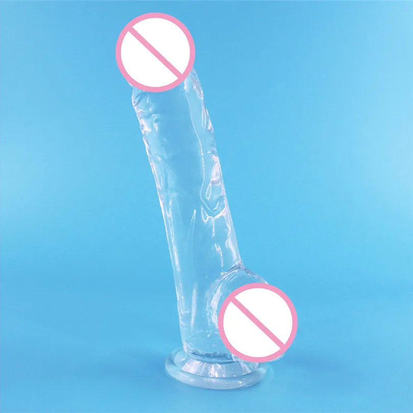 Sex Toy Dildos Clear Color Female Massager Body TPE Dildo Suction Cup Masturbator Massager Vagina Adult Sex Toy (2)