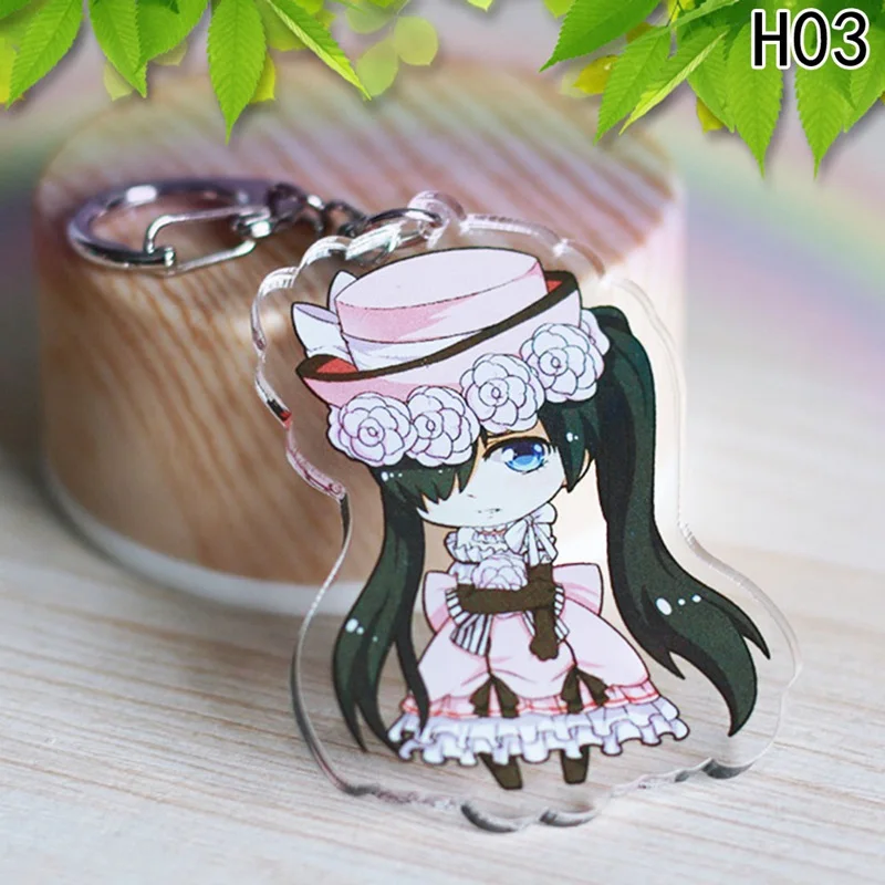 

Kuroshitsuji Acrylic keychain Sebastian Michaelis Ciel Phantomhive Contract Pendant Keyring Cosplay surrounding Llavero Chaveiro