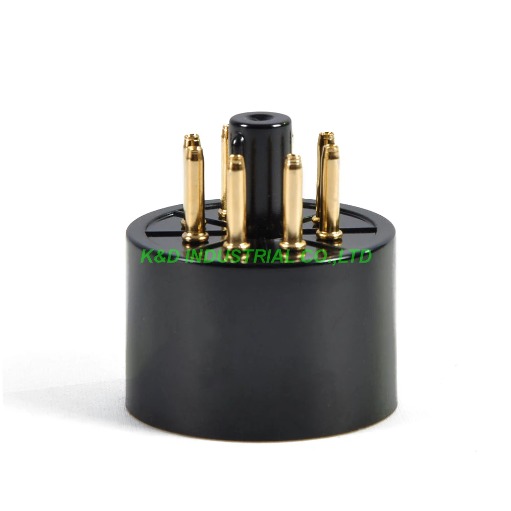 10pcs 8pin Vacuum Tube Gold Plated Black Bakelite Sockets for KT88 6550 EL34 S8AES